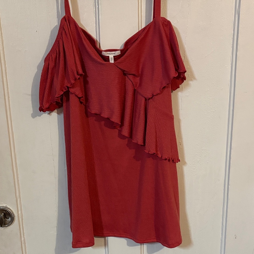 Maurices Crimson Ruffle Camisole